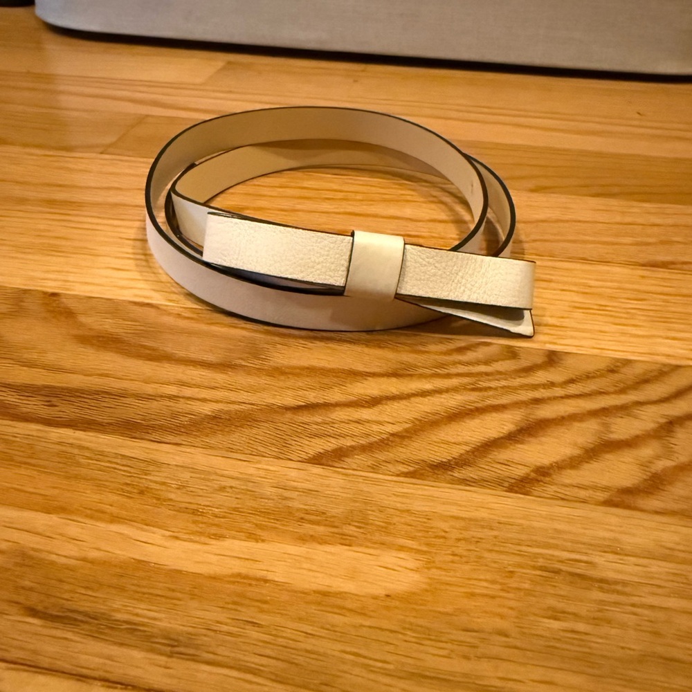Stylish Cream Bow Belt